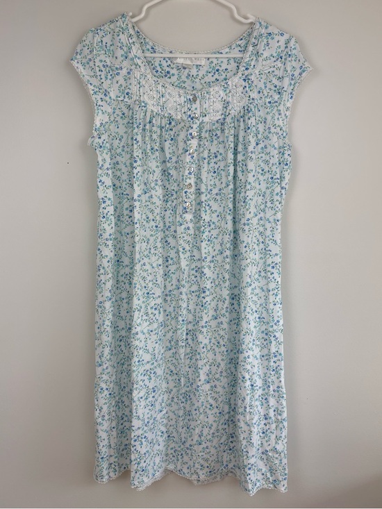 Eileen West Other - Eileen West Blue & White Floral Cotton Modal Nightgown Medium Traditional Pajama